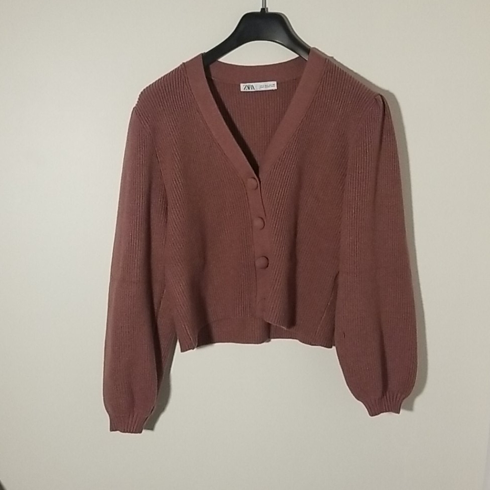 Zara Mauve Button Cardigan